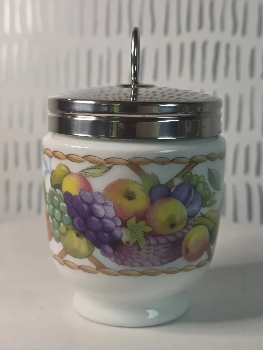 Royal Worcester Egg Coddler King Size Fruit Basket W/Original Box & Booklet
